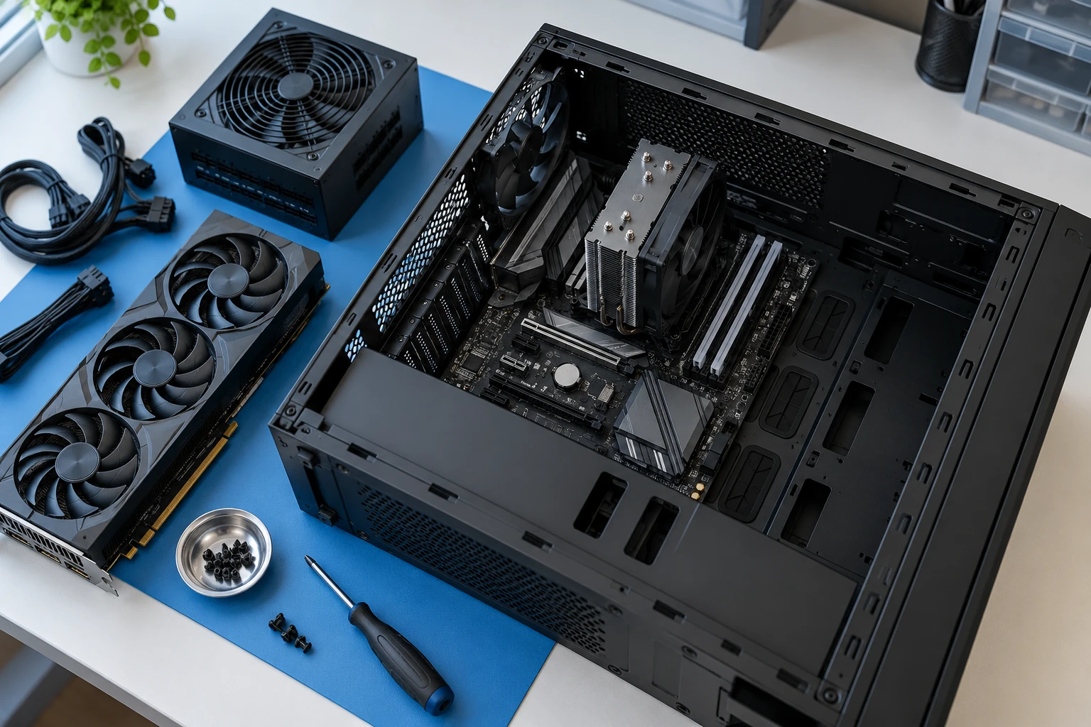 Computer components for a desktop PC build